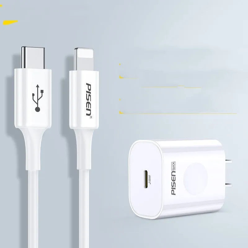 White PVC fast charger cable Type-C to Lightning in 1m length for PD charging
