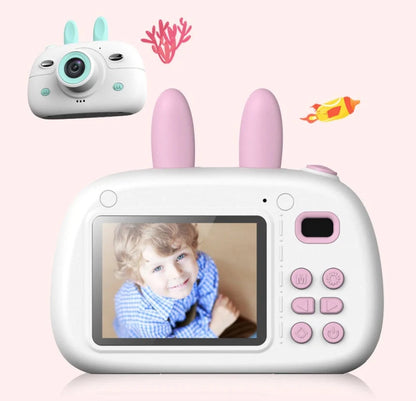 Cartoon rabbit video recorder with 1080P dual camera for clear, high-quality photography