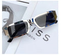 Men's metal square frame glasses with PC lens UV400 protection black frame gray film
