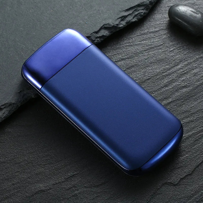 Y10 power bank portable charger with LCD screen, shown in black colour, with dual USB ports visible
