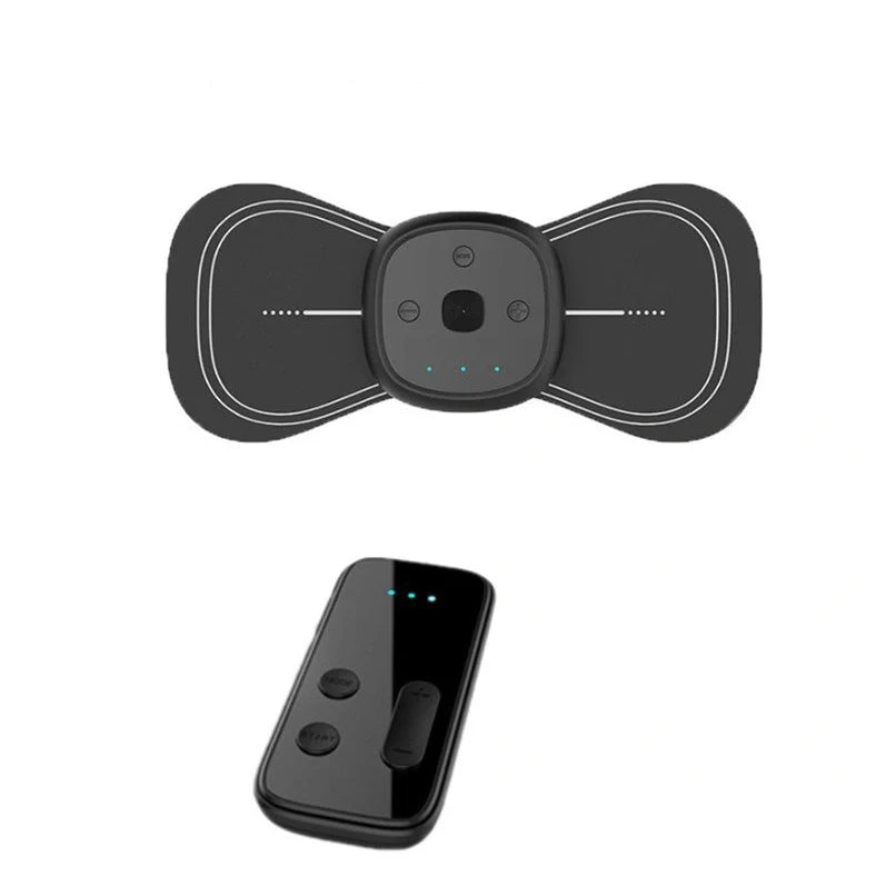 YSL-208 shoulder massager with remote control showing five massage technique options