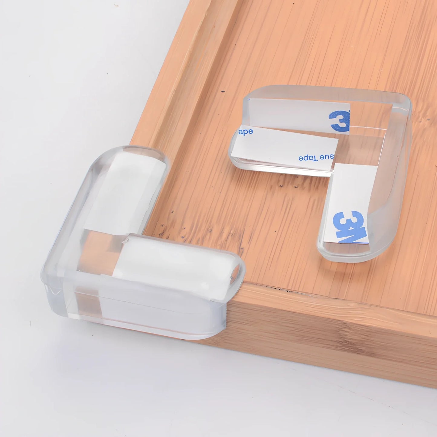 L-shaped baby silicone protective pad in soft PVC with 3M glue for table corner safety, thickened 2cm padding