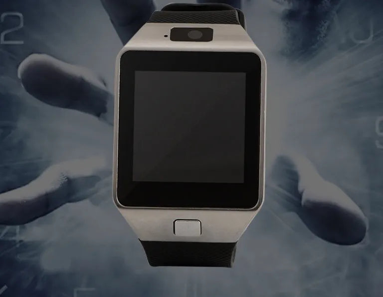 DZ09 smart watch Bluetooth child phone watch with 1.56 inch TFT screen GSM calling stainless steel finish black colour