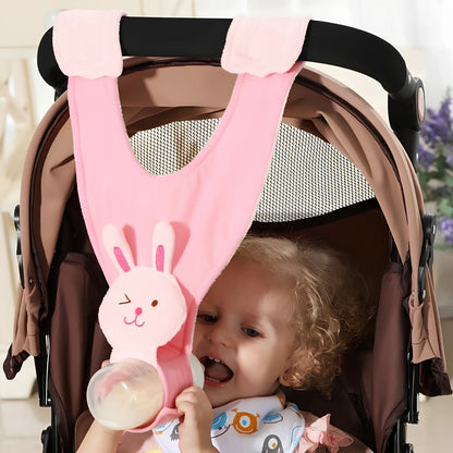 Breastfeeding pillow in duck pattern with Velcro straps, 60cm long, attached to stroller for baby support