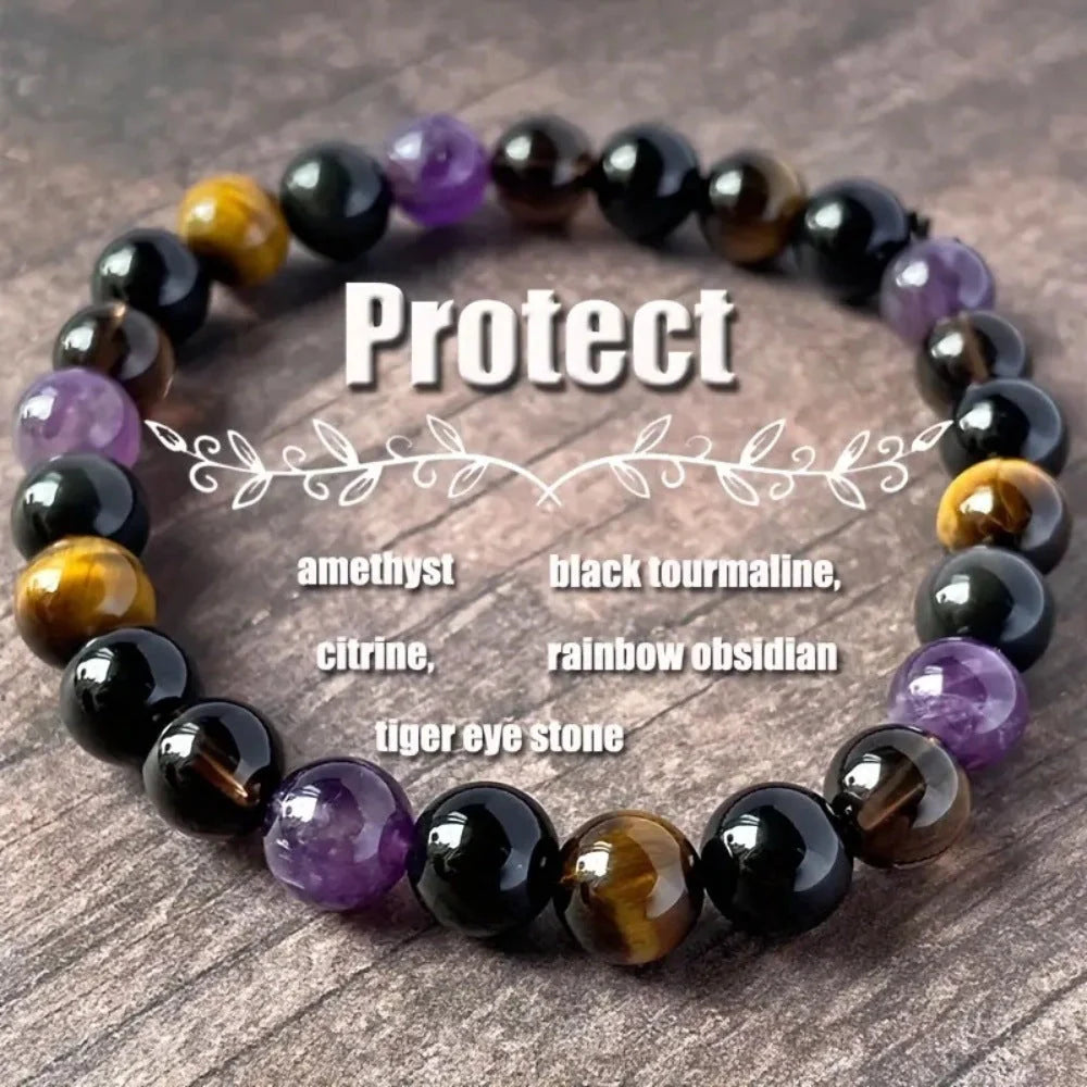 Tigereye Protection Bracelet in natural stone with star-shaped design