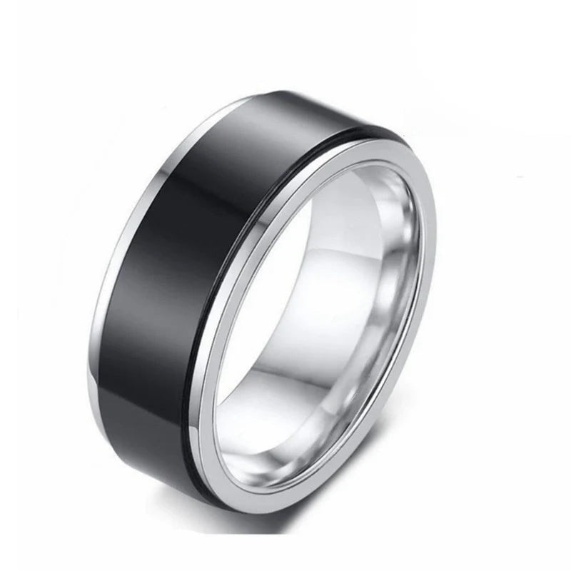 Titanium steel personality ring in various colours and designs, showcasing hip hop simplicity