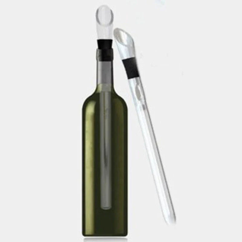 Premium stainless steel wine chiller and pourer set, featuring a sleek design and versatile functionality to keep your wine perfectly chilled.