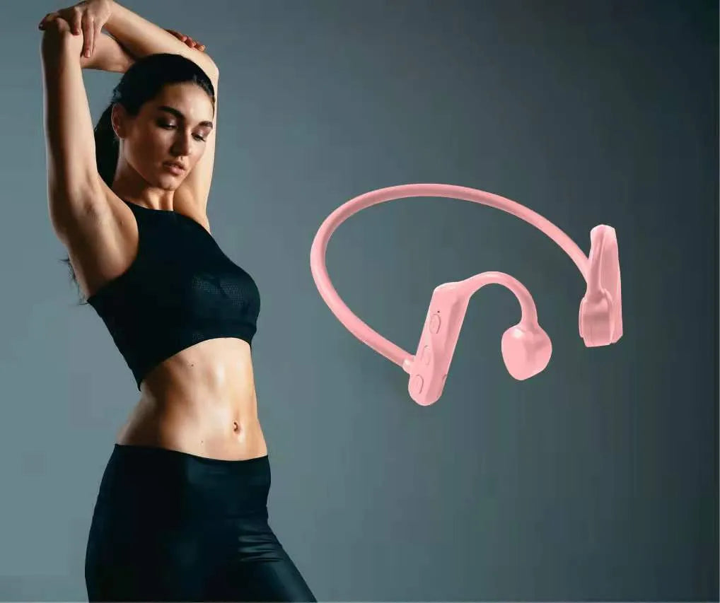 Wireless sports headphones Bluetooth 5.0 neckband style in black with mic and USB charging cable
