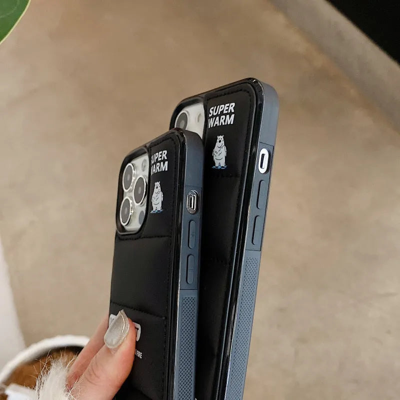 Fashion simple anti-drop TPU phone case with polar bear print for iPhone 13 12 11 series