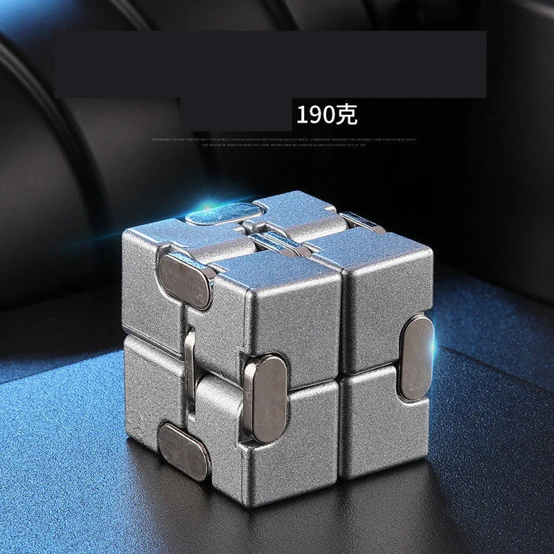 Infinity Cube Educational Toy in zinc alloy, available in multiple colours for focus enhancement and stress relief.