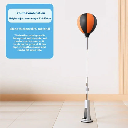 Vertical boxing target with adjustable height mechanism and PU striking surface for home training