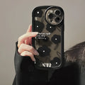 Black flower design TPU silicone phone case for Apple iPhone with varnish finish back cover