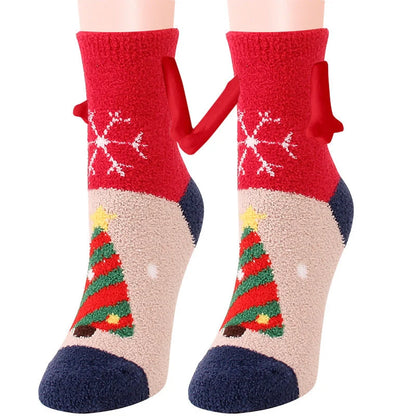 Christmas couple socks with magnetic suction feature in various animal patterns