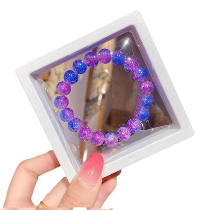 Unisex ice-permeable floral beaded bracelet with geometric design and round elements