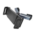Black adjustable telescopic car phone bracket mounted on occipital pillow headrest