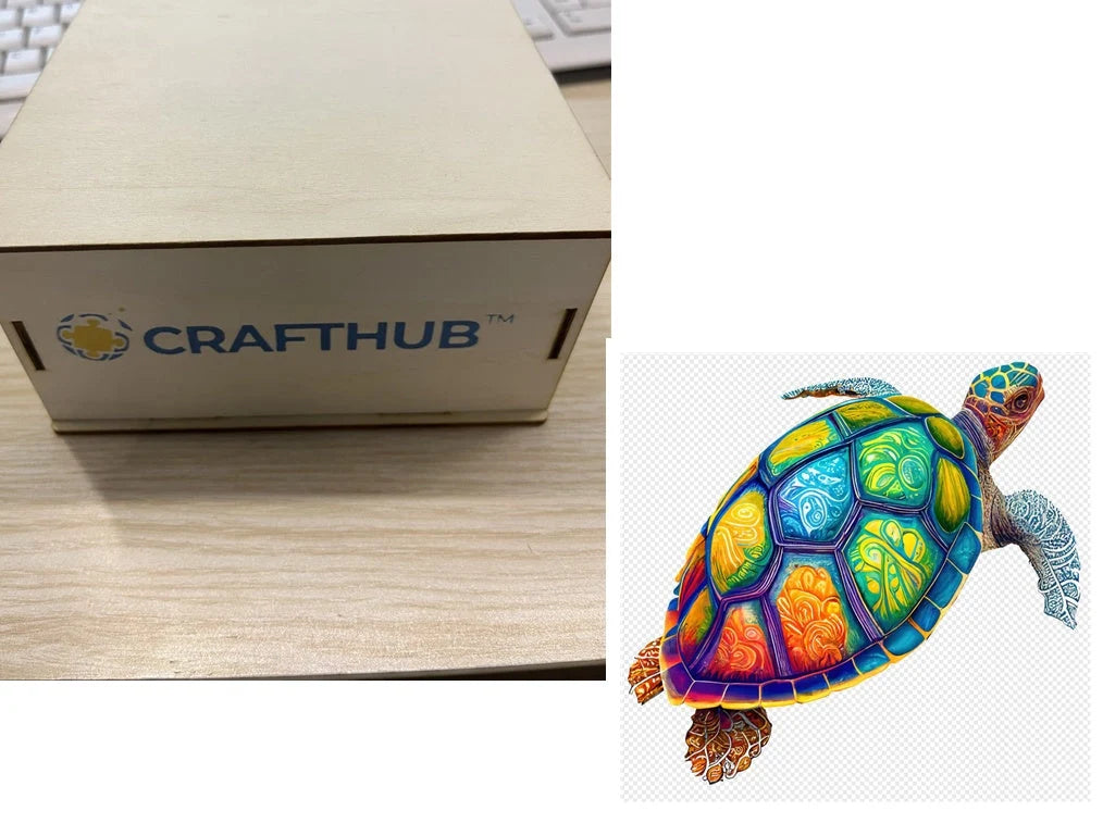 Animal Puzzle Craft Hub A3 Size Wooden Box for puzzle storage and display