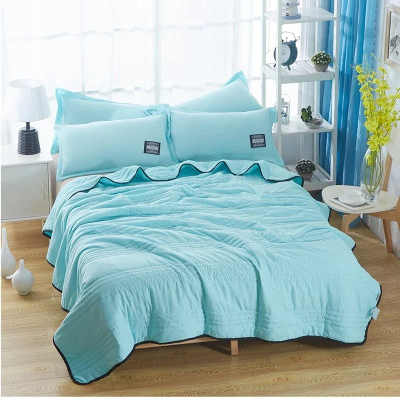 Lightweight polyester cooling blanket in various colours for summer comfort