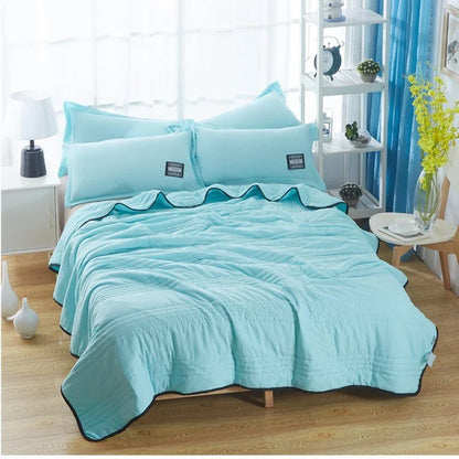 Lightweight polyester cooling blanket in various colours for summer comfort