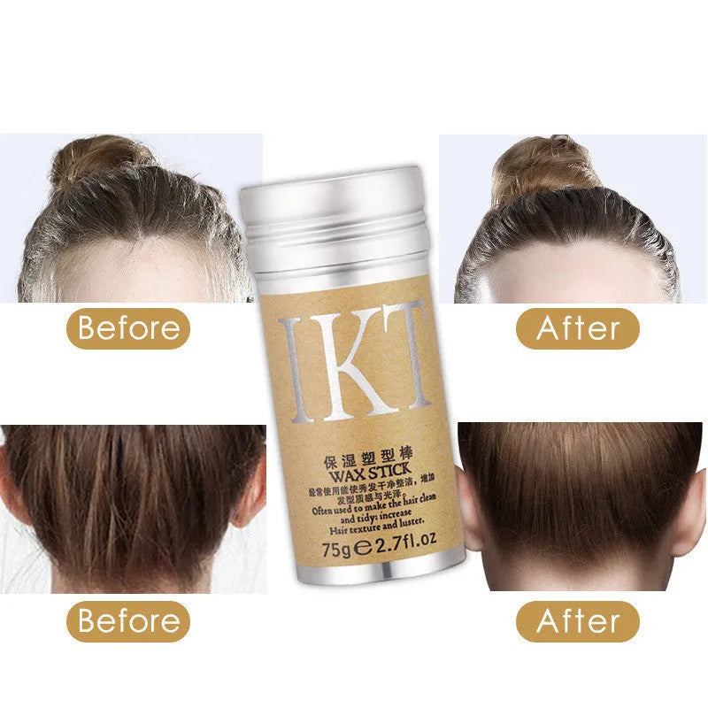Solid hair wax stick 75g for short hair broken hair finishing cream setting bar