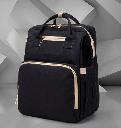 USB charging mommy bed backpack with foldable design and large capacity