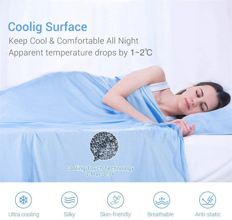 Cooling Summer Blanket made with breathable Japanese cooling fiber technology to keep you comfortable all night