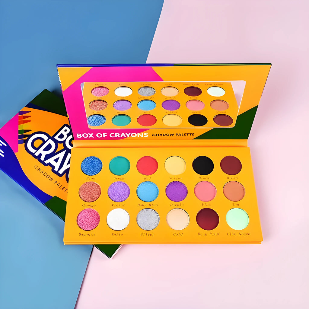 18 Colour Diary Eyeshadow Palette with 18 matte and shimmer colours in a compact case