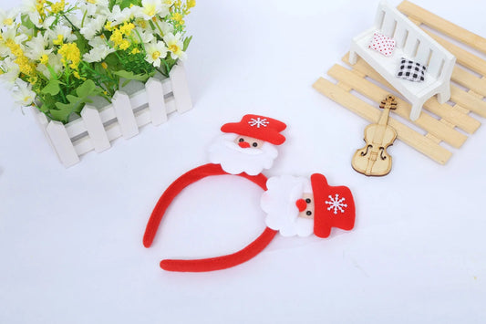 Red Christmas headband with lights measuring 12cm by 23cm with double buckle design