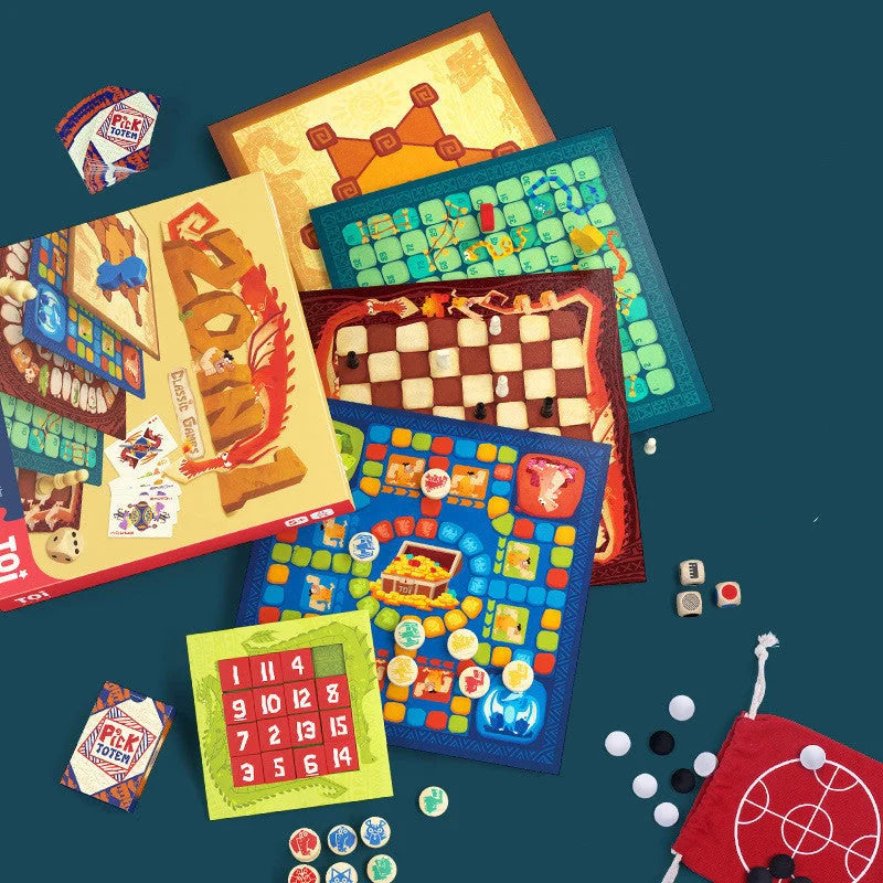 20 in 1 Classic Game Chess Party Toy for Kids, enhancing logical and strategic skills