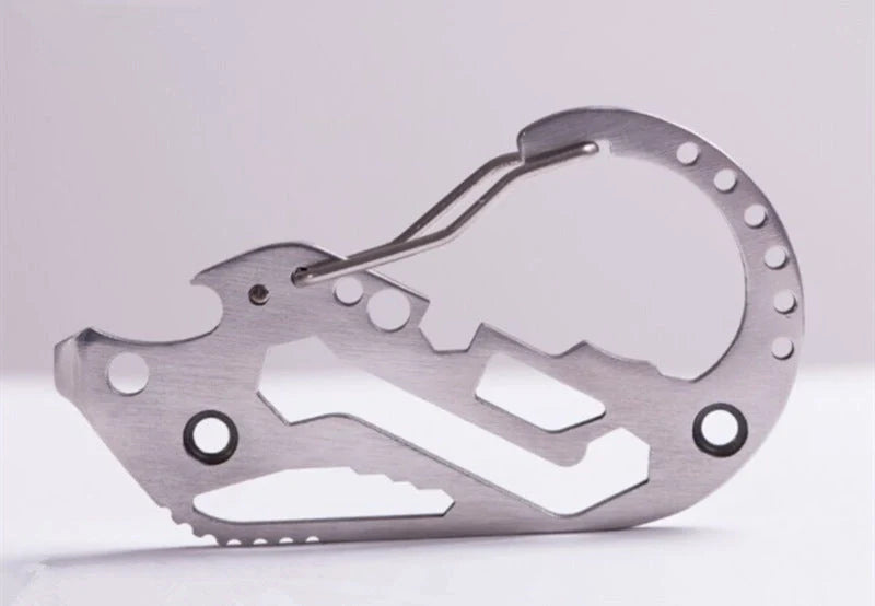 Outdoor portable multi-function key clip with optional bottle opener, durable metal construction