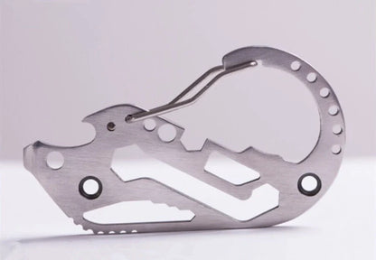 Outdoor portable multi-function key clip with optional bottle opener, durable metal construction