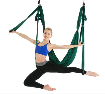 Anti-Gravity Yoga Hammock made of durable nylon fabric, available in a range of vibrant Kiwi-friendly colours