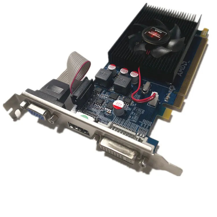 AMD H7450 high definition desktop independent graphics card with 2GB DDR3 memory in black
