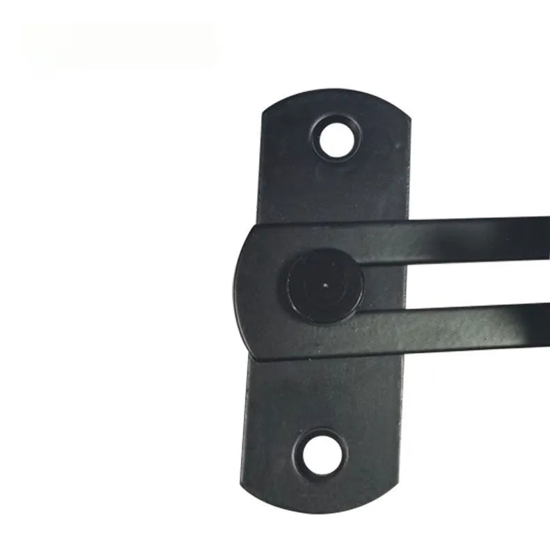 90-degree sliding door lock with flat shackle for warehouse or barn doors