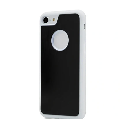 Black anti-gravity nano-adsorption phone case sticking to glass surface, compatible with iPhone 13 Pro Max, TPU-PC material