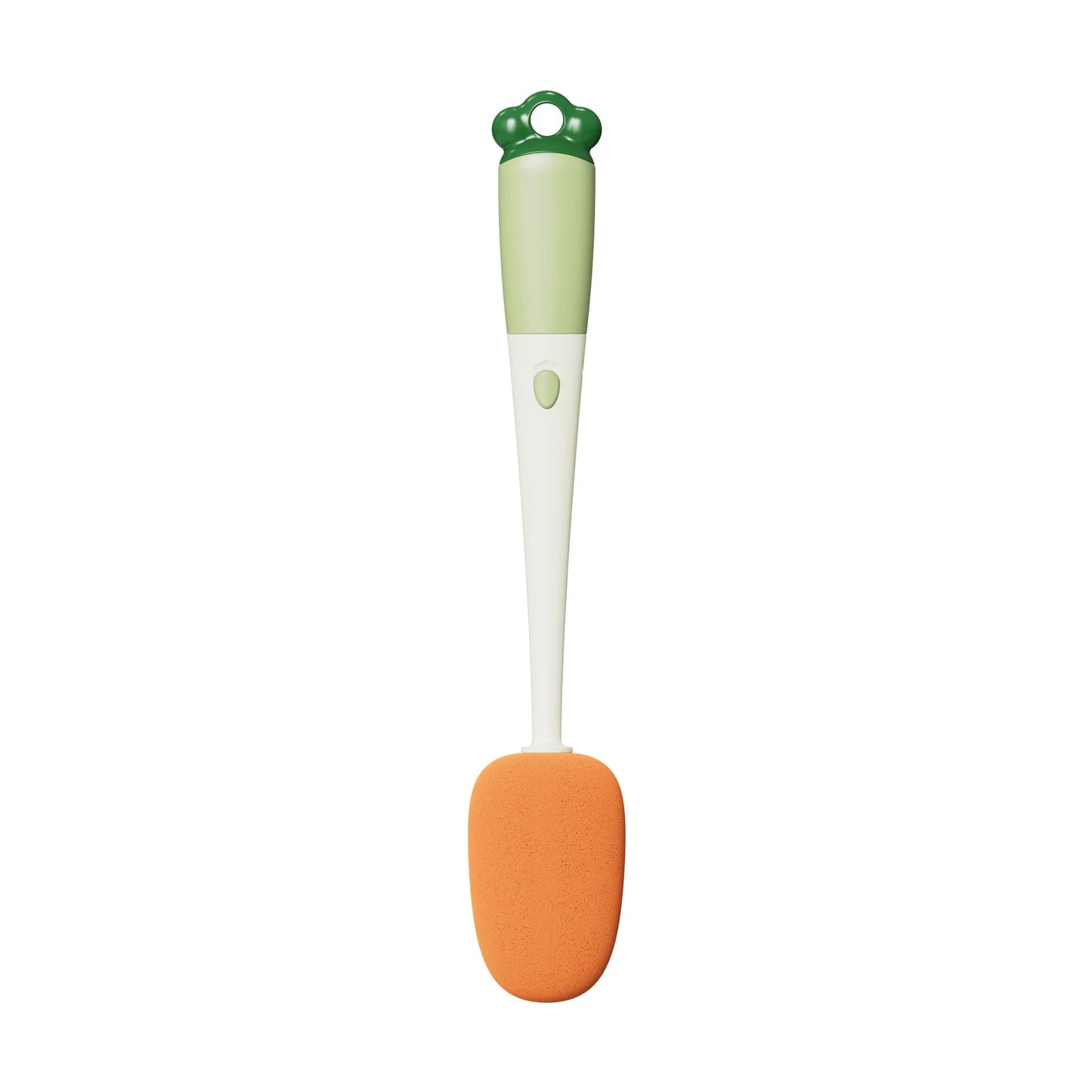 3-in-1 kitchen cleaning brush with carrot design, long handle, and three brush types