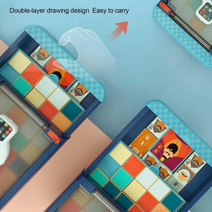 Digital Three Kingdoms Huarong Road Puzzle Toy in blue, designed for children's logical training