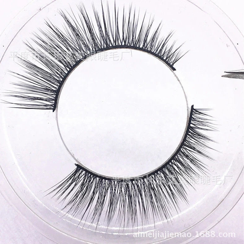 3D-16 mink hair false eyelashes with natural eye tail elongation and cotton terminals