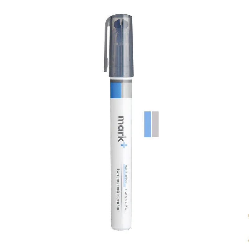 Pack of six assorted colour fibre-tip highlighter marker pens from the Mark+ series on a white background.
