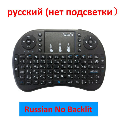 Wireless Mini Keyboard with larger touchpad and dual mouse buttons in black