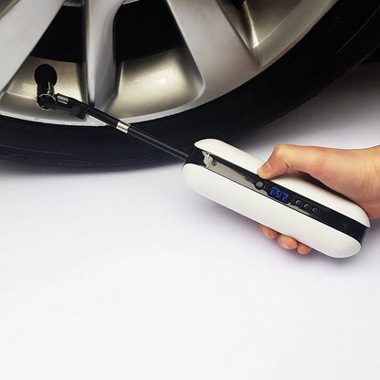 Smart electric bicycle pump with USB charging and automatic stop feature