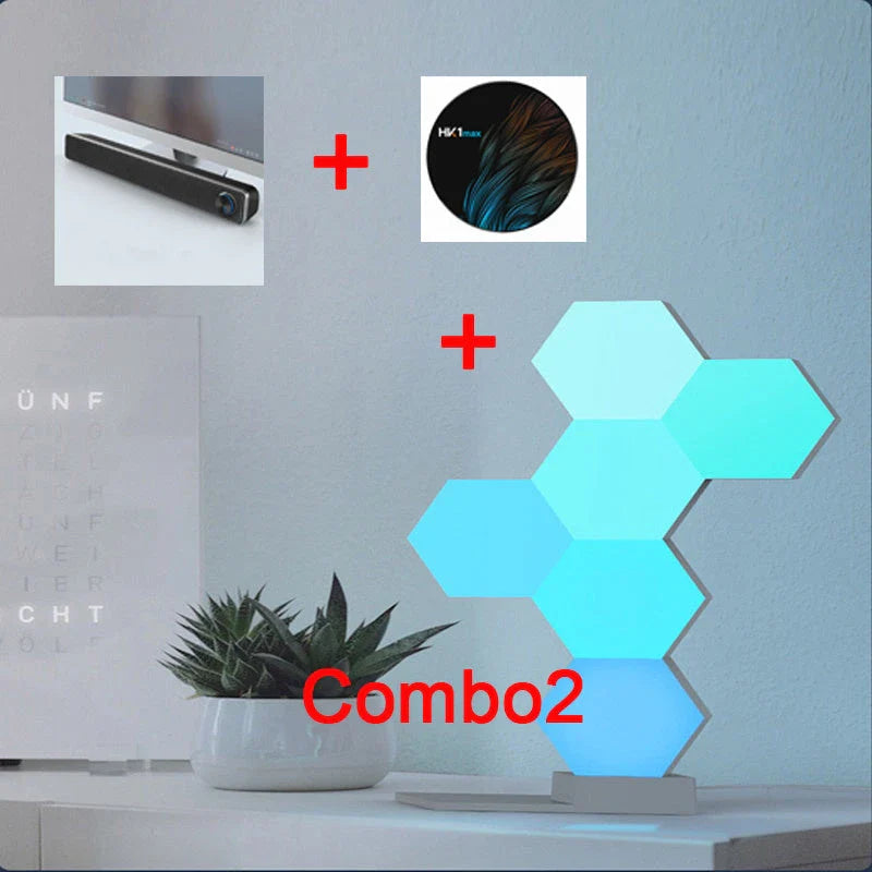 Smart Quantum Lamp with voice control, customizable color lighting, and modular design for home decor