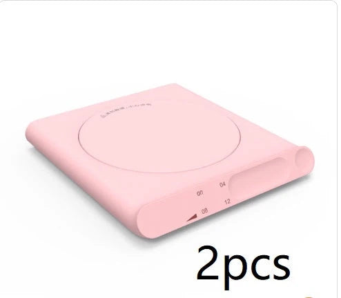 Adjustable Thermostat Coaster in white, blue, and pink with USB interface