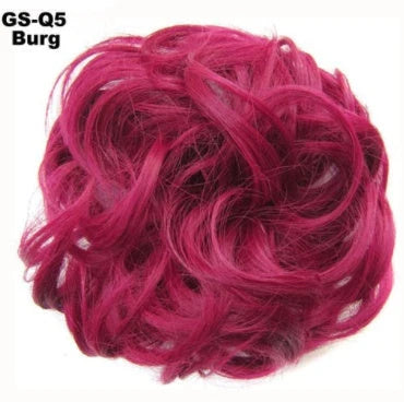 Synthetic wavy curly messy hair bun for women, 12cm diameter, high-temperature wire