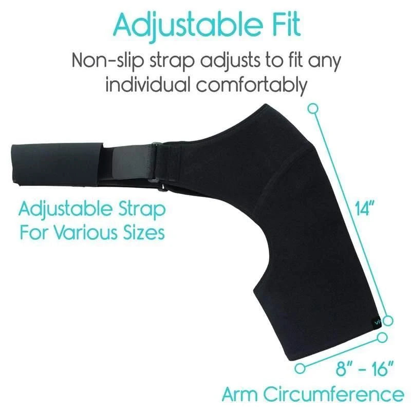 Adjustable neoprene shoulder support brace for arthritis and dislocation pain relief