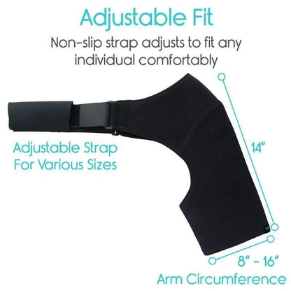 Adjustable neoprene shoulder support brace for arthritis and dislocation pain relief