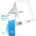White A4 thermal printer paper sheets in packaging for office document printing