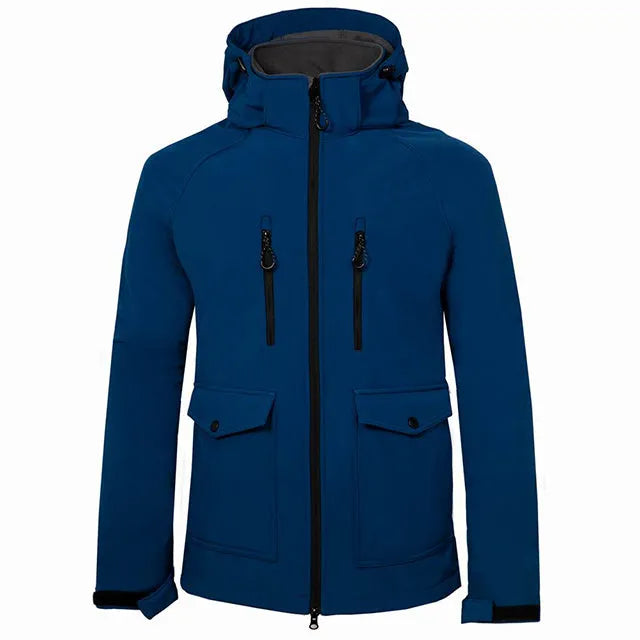 Men's outdoor mountaineering storm suit windbreaker soft shell suit in polyester blend, available in multiple colours