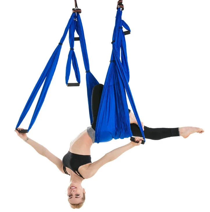 Anti-Gravity Yoga Hammock made of durable nylon fabric, available in a range of vibrant Kiwi-friendly colours