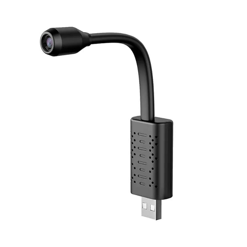 Black V380 Wireless USB HD security camera showing its compact rectangular shape and USB port.