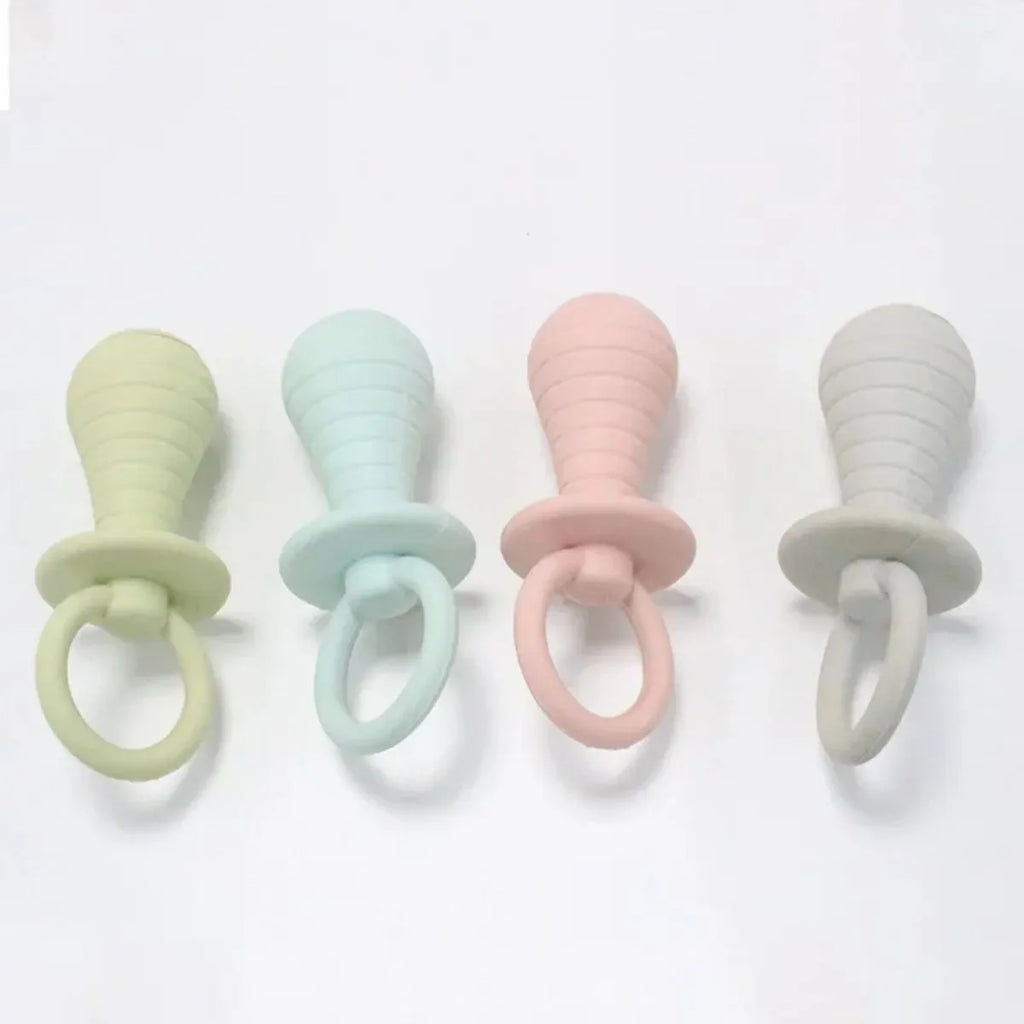 TPR pet pacifier chew toy with squeaker for newborn dogs and cats in blue colour